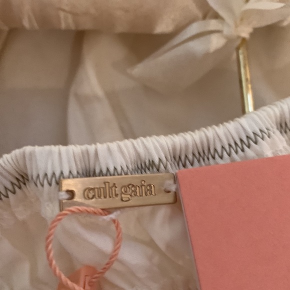 CULT GAIA ZOWIE CUT-OUT MIDI DRESS WHITE COTTON POPLIN FABRICATION SIZE 4 - Picture 15 of 16